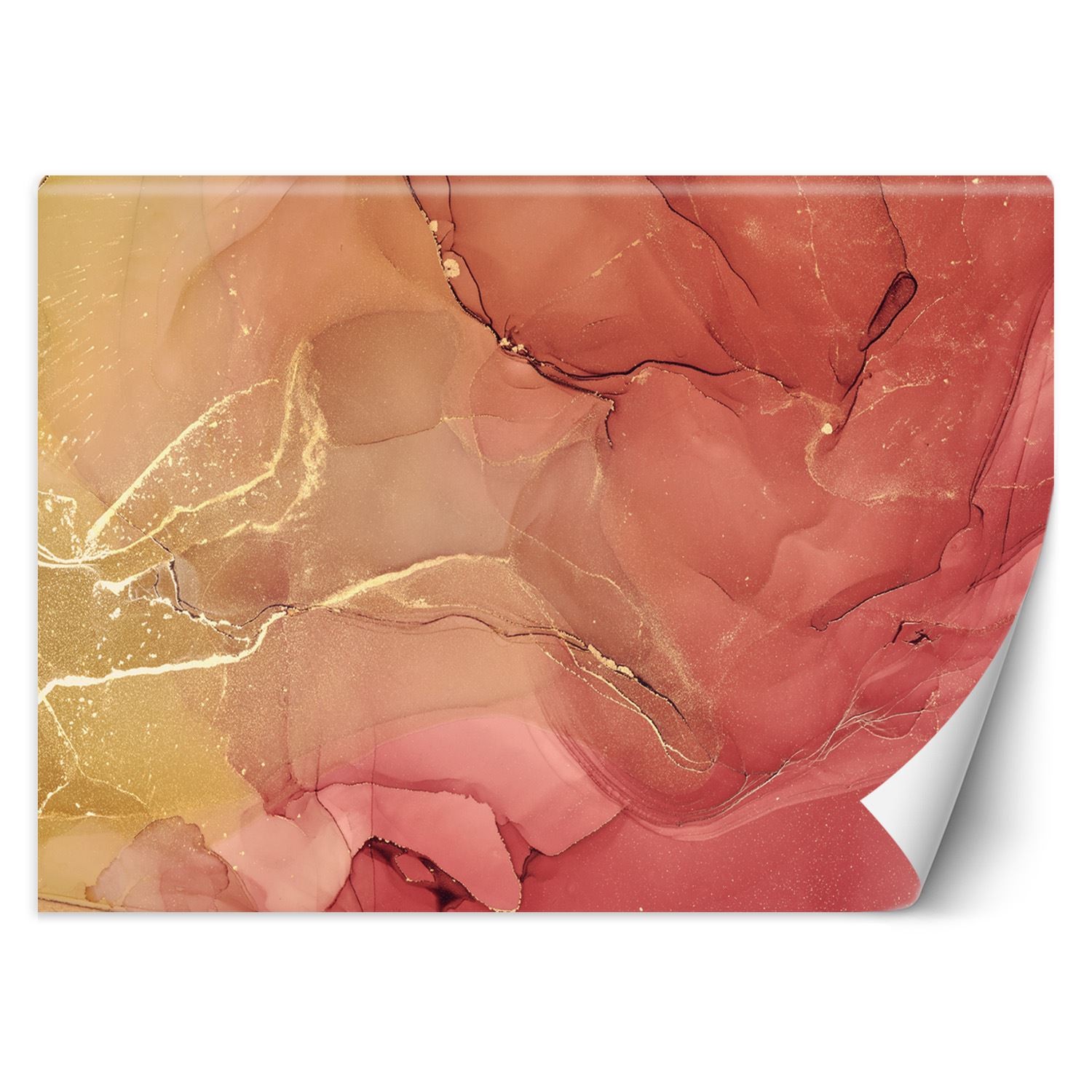 Behang gedrukt op canvas met lijm abstract patroon in een delicate roze kleur