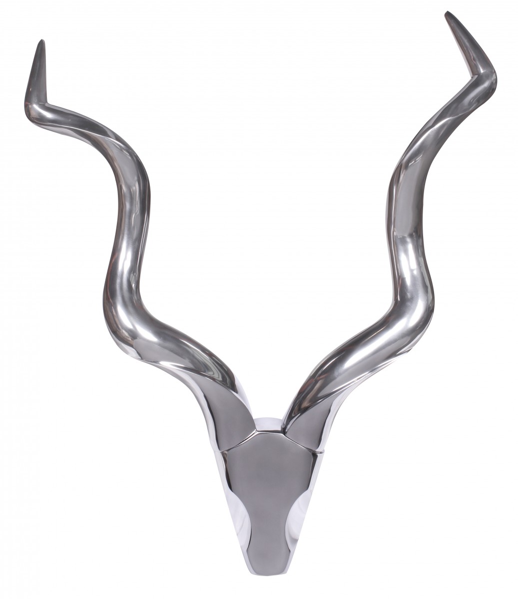 Decoratieve Aluminium Hertengewei Zilver | 80x110x10 cm | Modern Design