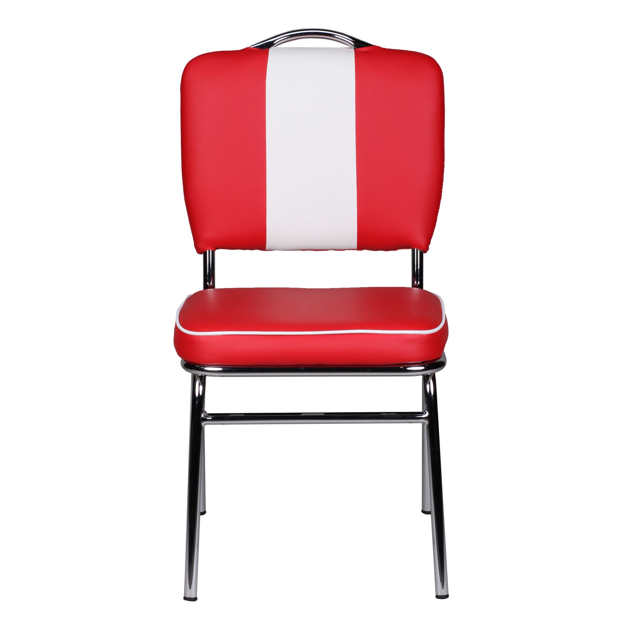 American Diner Retro Eetkamerstoel 50s | Rood en Wit | 90x47x45 cm