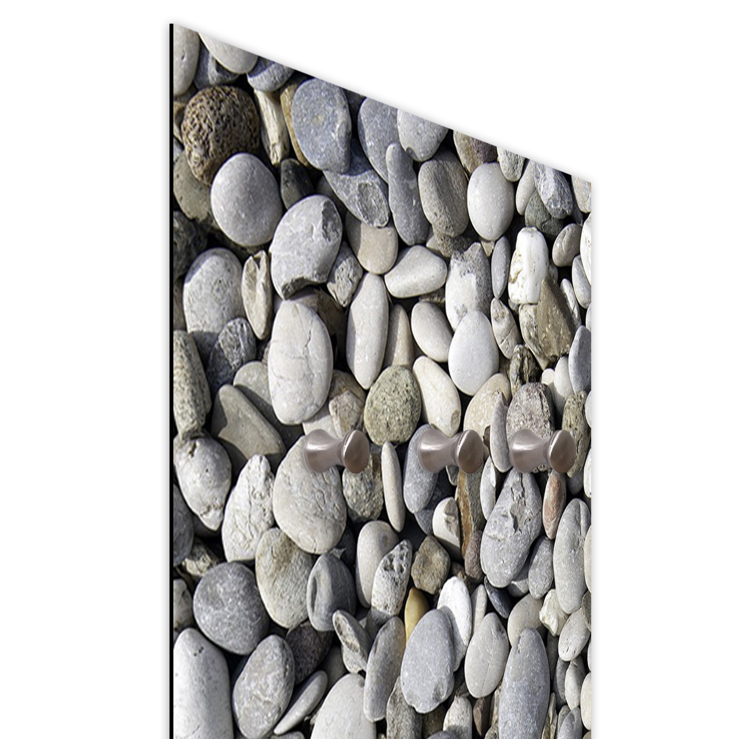 Kapstok van hardboard en satijnpapier met abstract steendessin