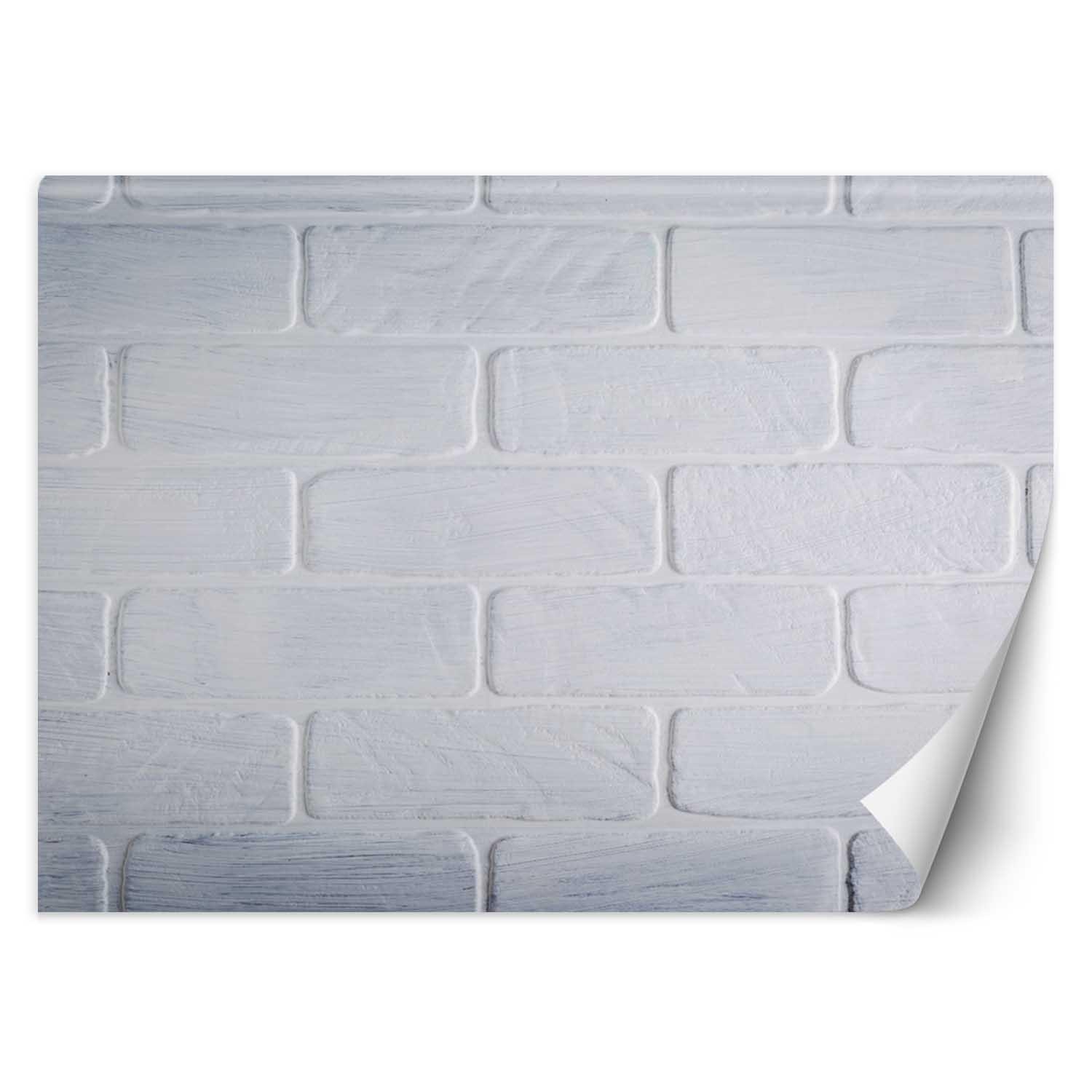 Decoratieve muurfoto van 100 cm in canvas met wit baksteenpatroon