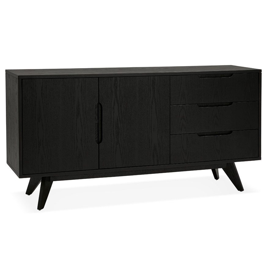 Bahut design 'PORTOBELLO' in houtafwerking Black ash