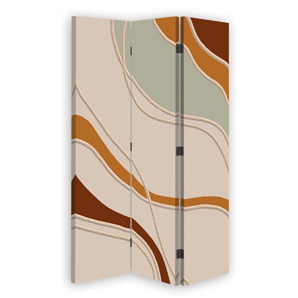 Art deco ruimteverdeler gezeefdrukt op canvas met roze mdf-frame