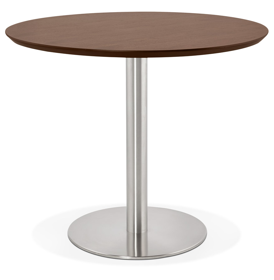 'INDIANA' klein rond houten bureau / eettafel met walnoot afwerking - Ø 90 cm
