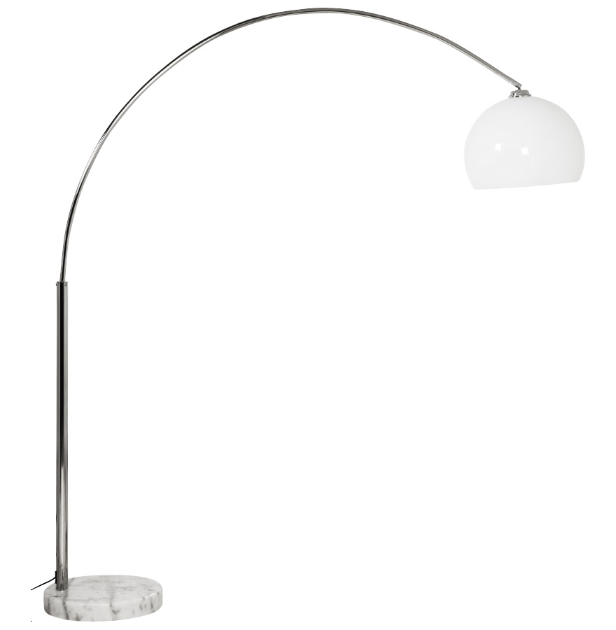 Alterego vloerlamp BIG BOW frame kleur chroom kleur wit