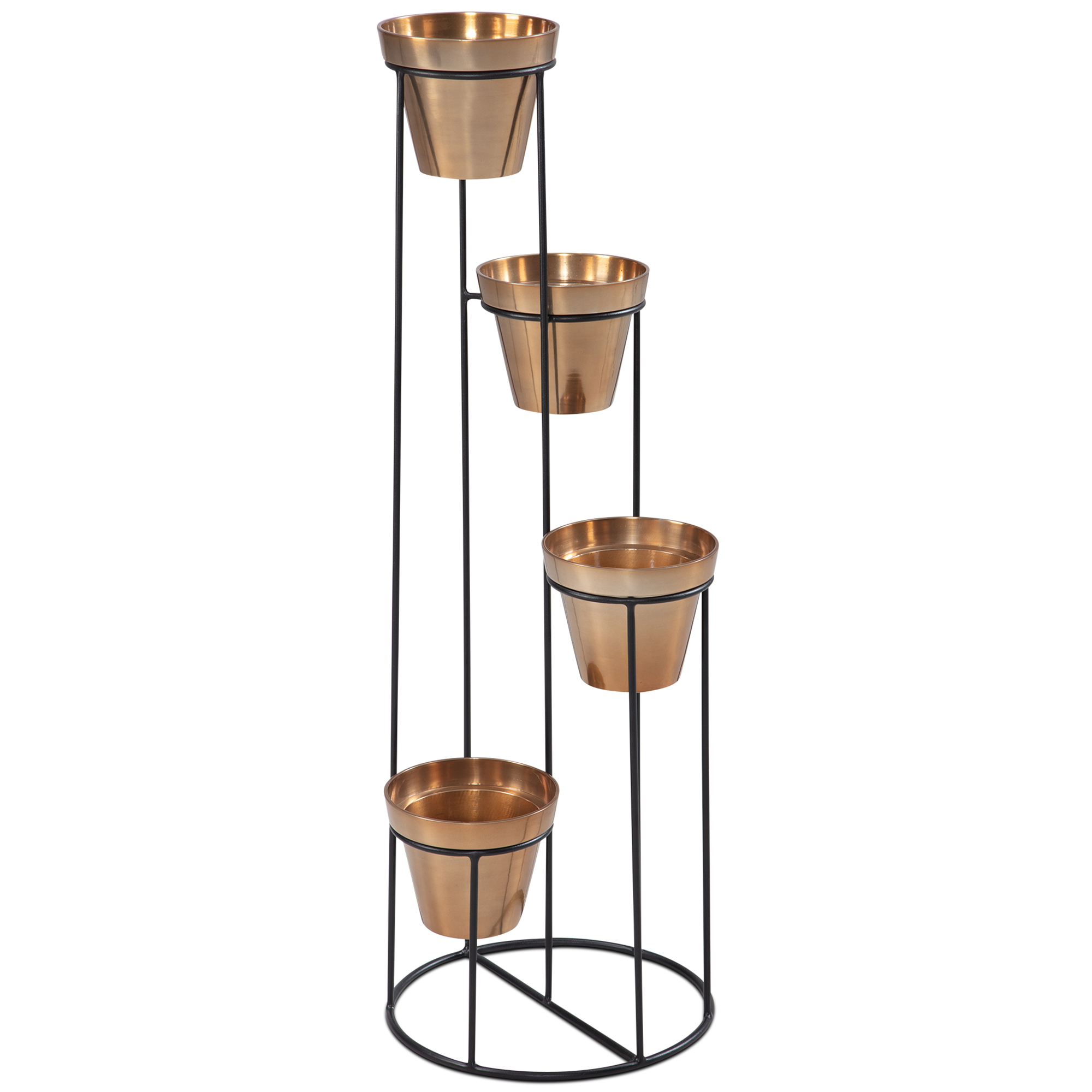 Bloemenstandaard metaal goud/zwart 40x109x40 cm plantenstandaard staand