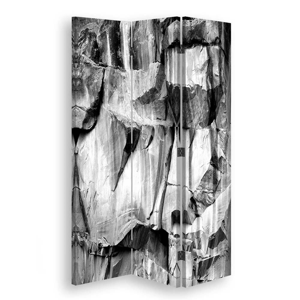 Canvas ruimteverdeler met mdf-frame en grijze afwerking