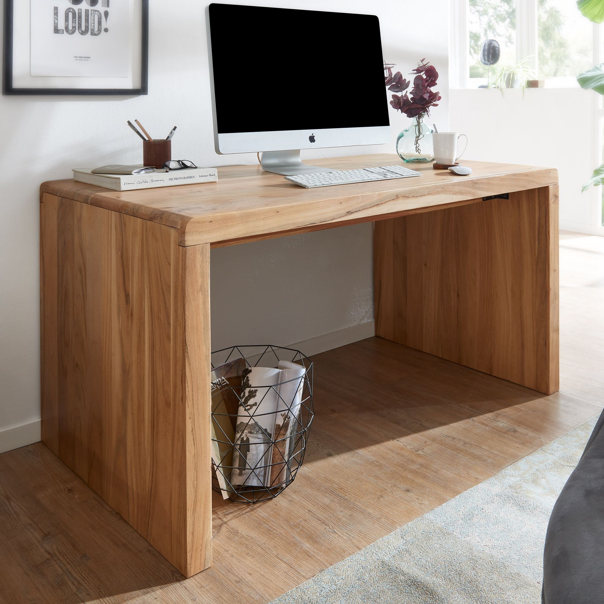 BOHA Massief Houten Bureau Acacia | Kleur Acacia | 140 x 80 x 76 cm