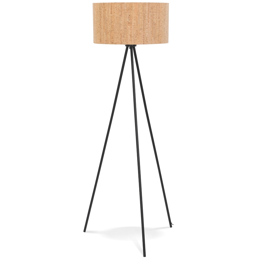 Alterego vloerlamp ANTONIO frame kleur zwart kleur naturel