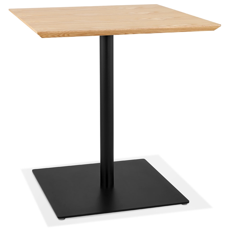 'SUMO' vierkante tafel in naturel afwerking hout en zwart metaal - 70x70 cm