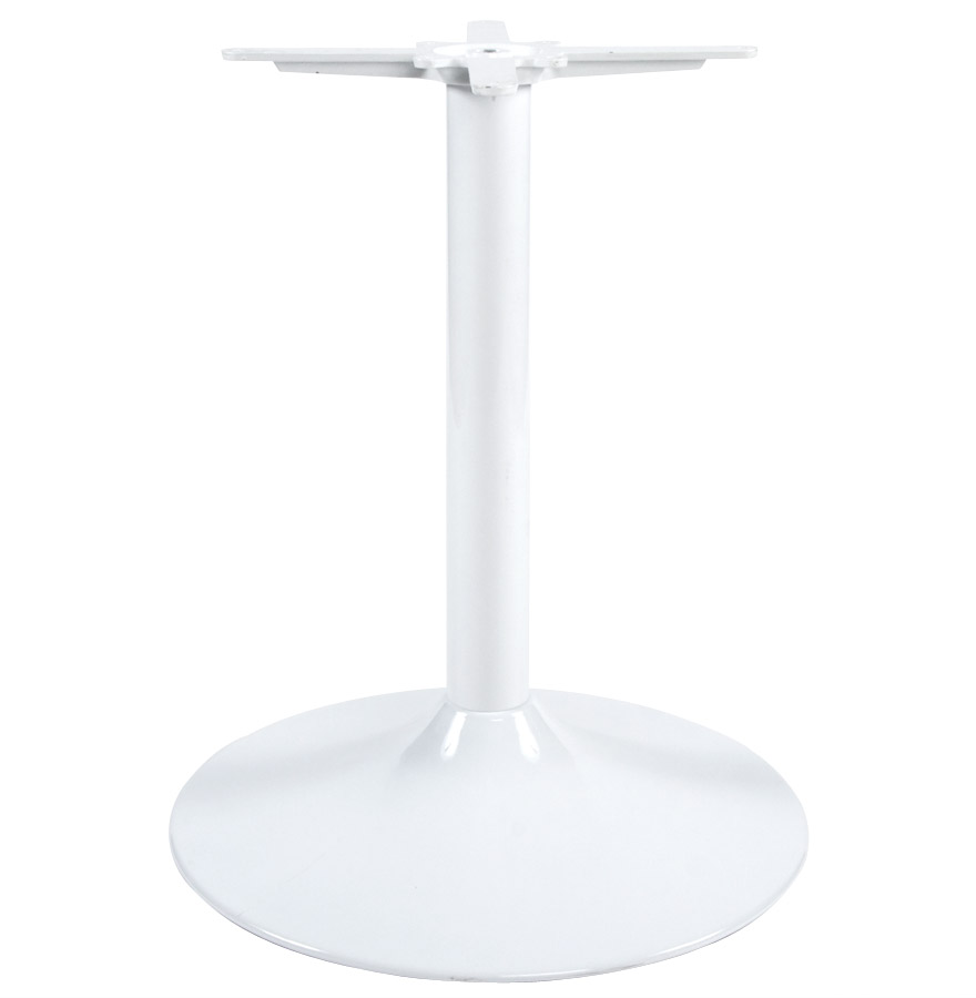 BIANKO Tafelpoot in wit geverfd metaal | Hoogte 75 cm | Diameter 60 cm