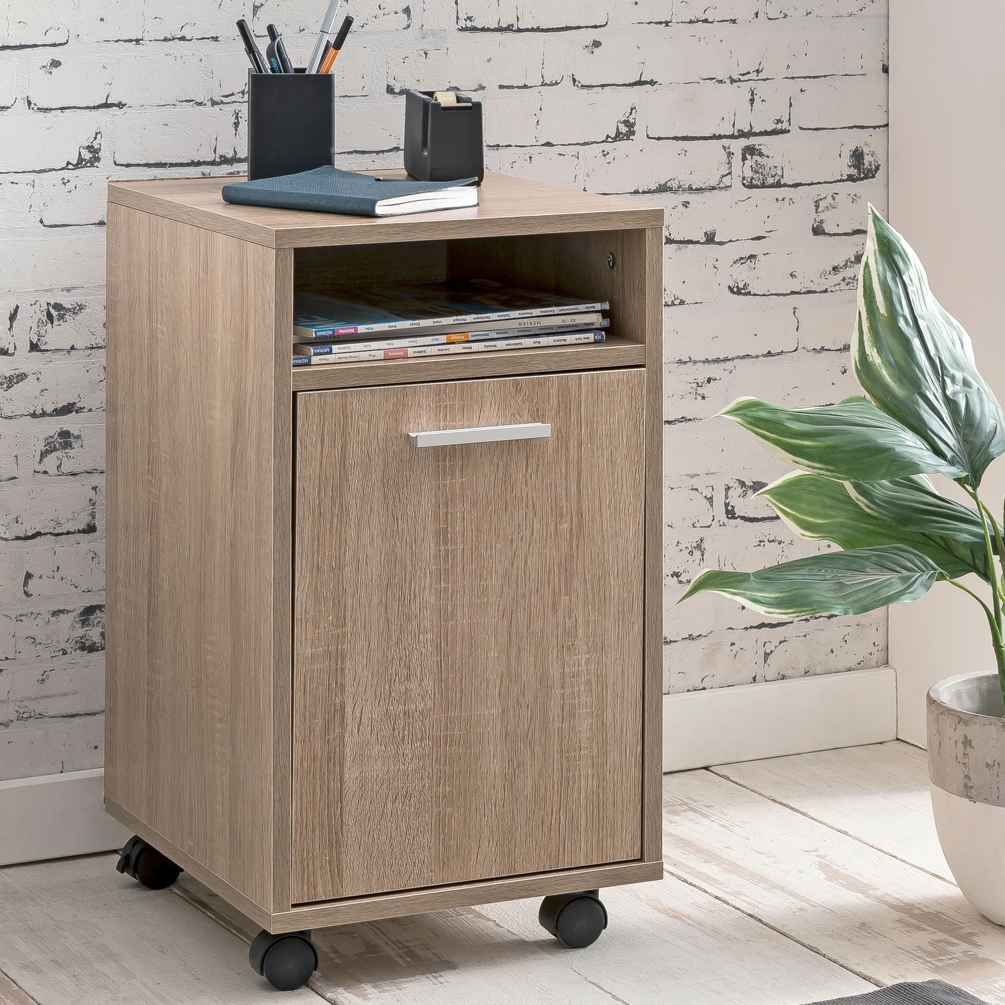 Rolcontainer wl5.929 sonoma 33x60x38cm ladekast kantoorcontainer