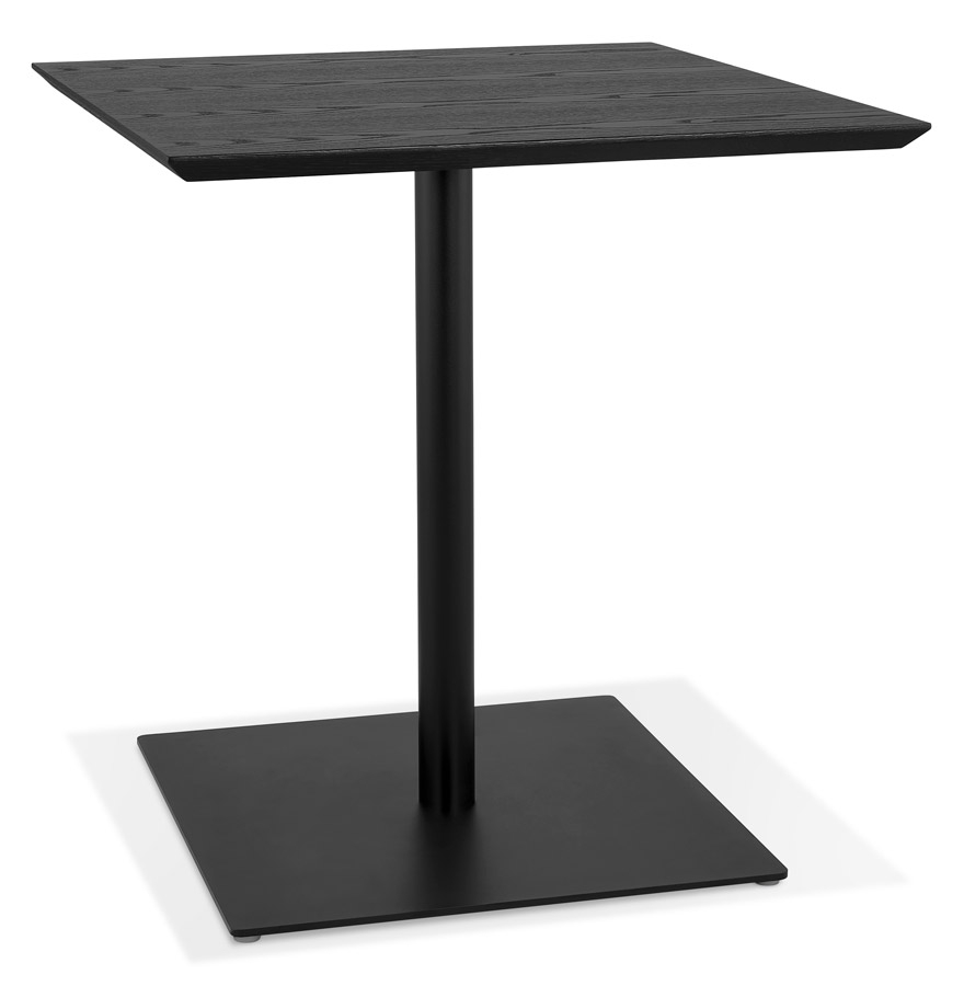 'SUMO' vierkante tafel in hout en zwart metaal - 70x70 cm