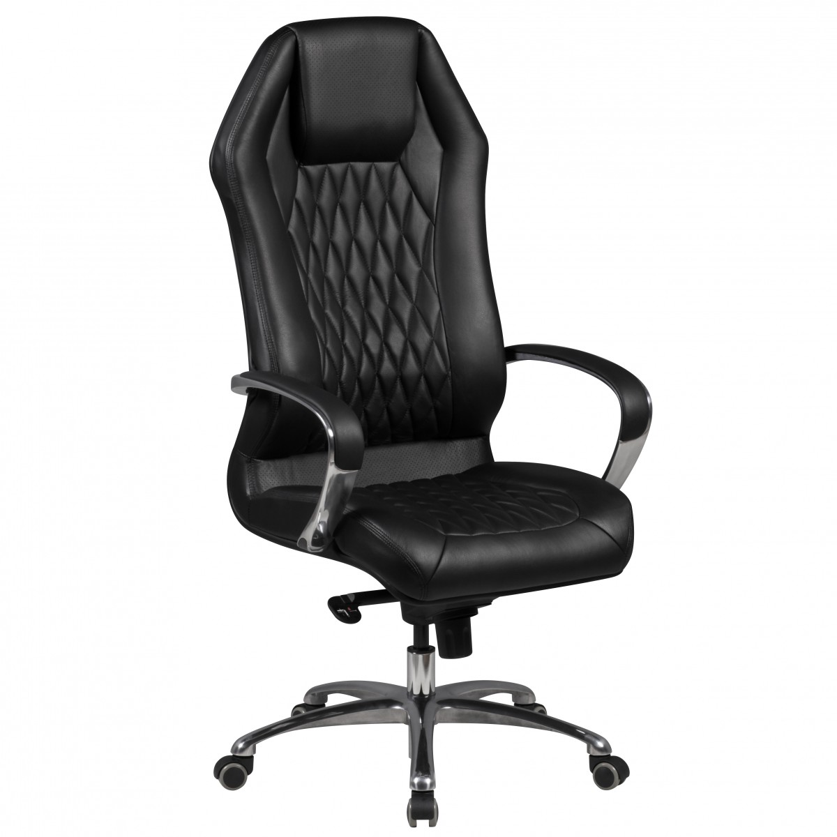 Bureaustoel MONTEREY Echt leer zwart | Directiestoel | Hoogte 126-136 cm, Breedte 70 cm, Diepte 70 cm