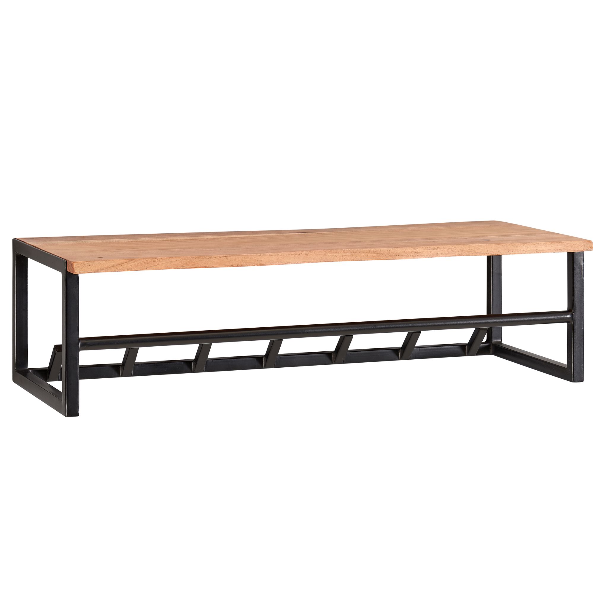 Design kapstok acacia massief hout / metaal 80x22x33 cm