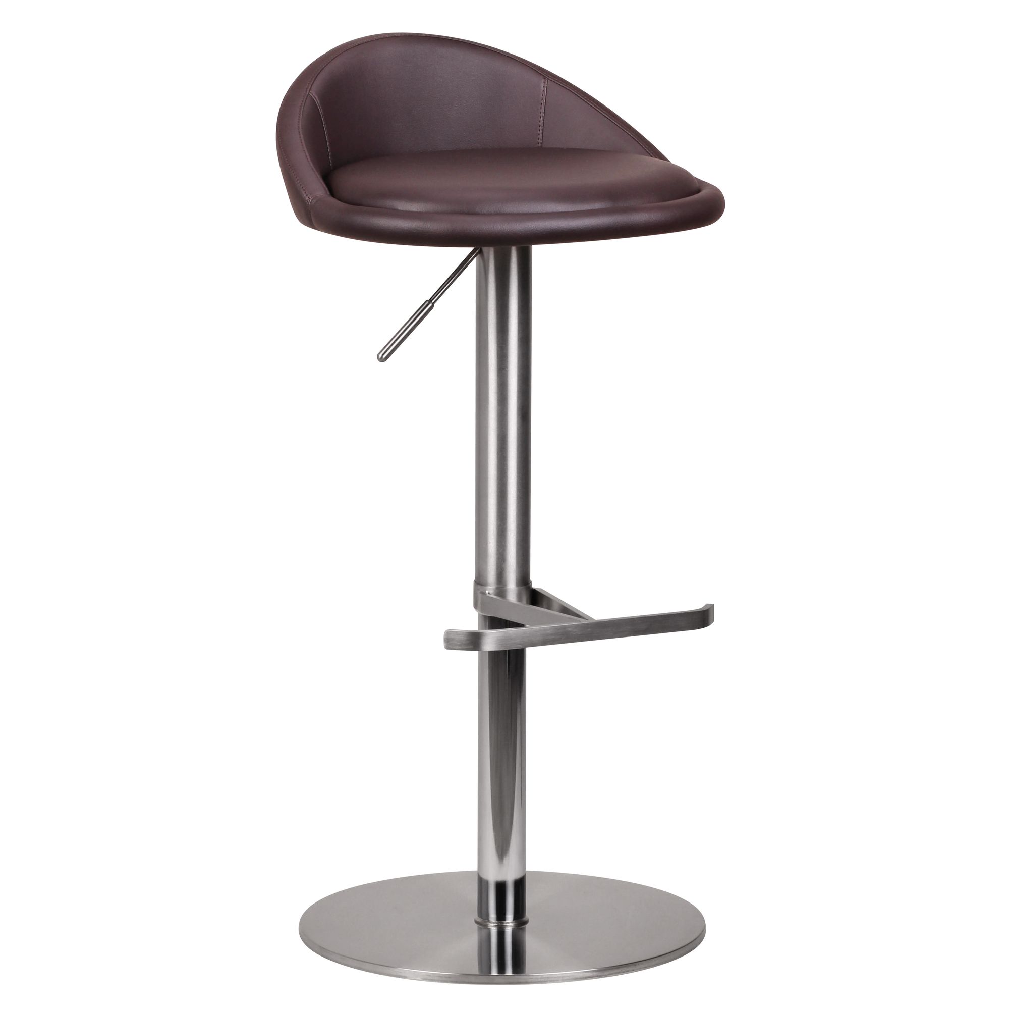 Bruine Barkruk PU-leer RVS Verstelbaar 54-79 cm | 360° Draaibaar
