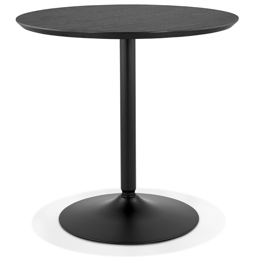 'HUSH' design ronde tafel in hout en zwart metaal - Ø 80 cm