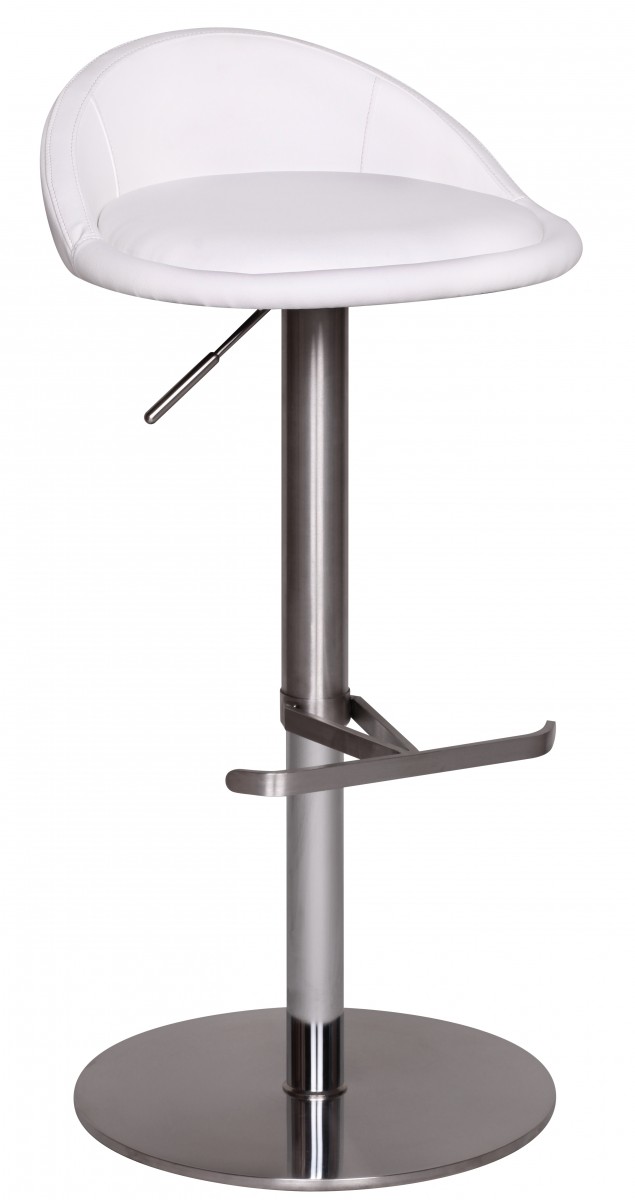 Barkruk | Wit | RVS | Verstelbare hoogte 54-79 cm