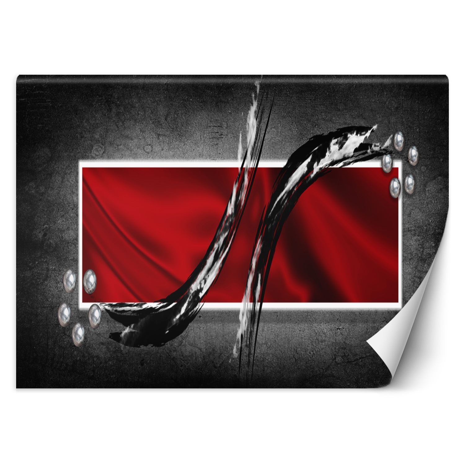 Abstract behang gedrukt op canvas klassieke kunst rode kleur afwerking