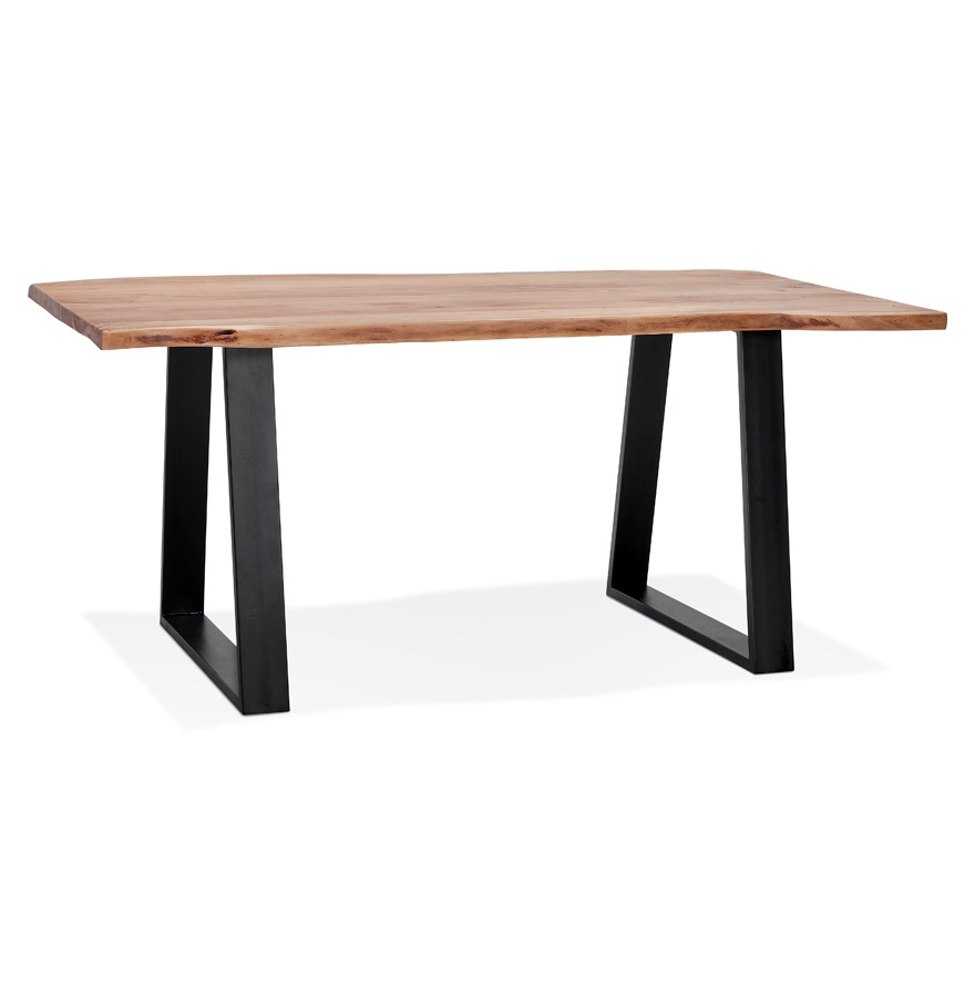 'RAFA' industriële eettafel in massief hout en metaal - 160x90 cm