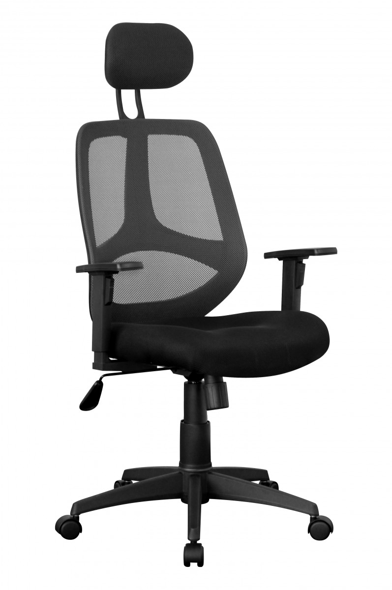 Bureaustoel stof zwart 120 kg | 57 x 61 x 113-127 cm | Polyester & Polypropyleen