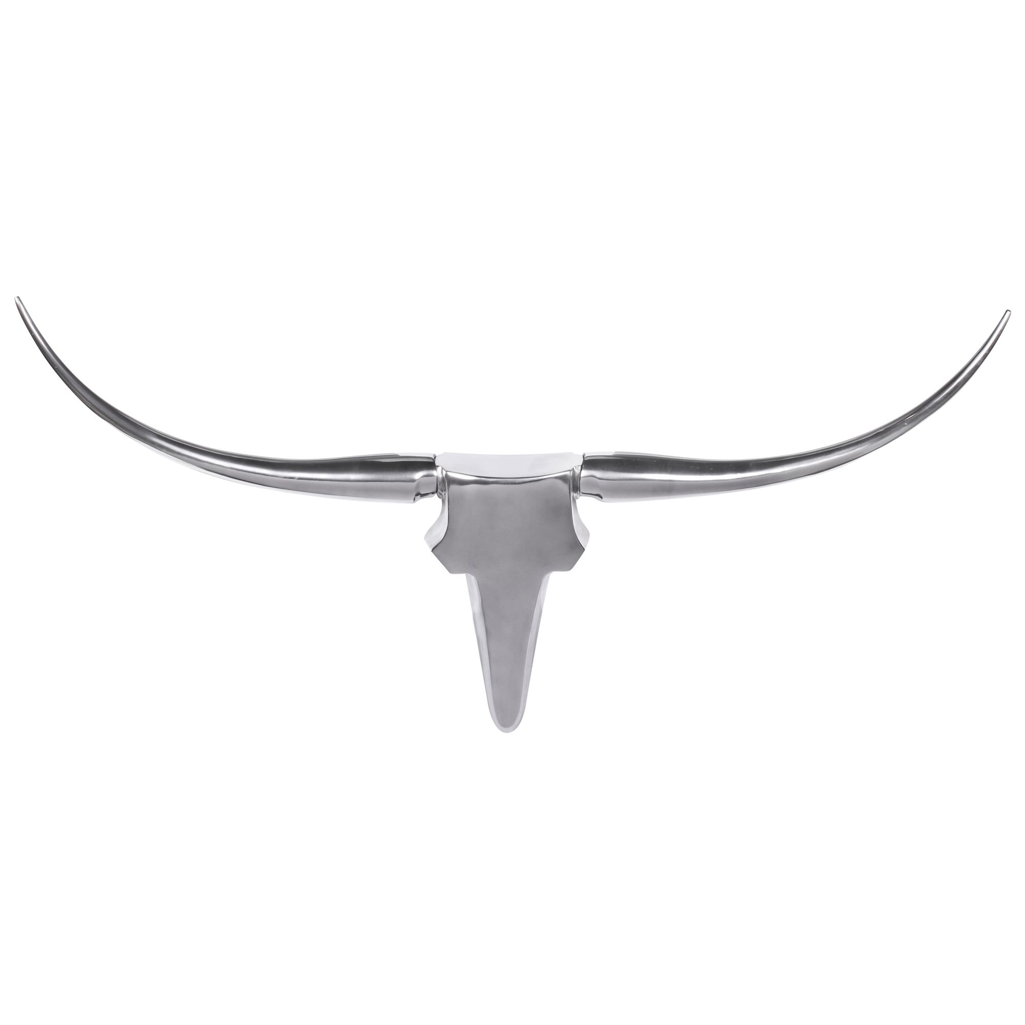 Deco antler bull m wl1.245 zilver 100 cm aluminium design hoorns