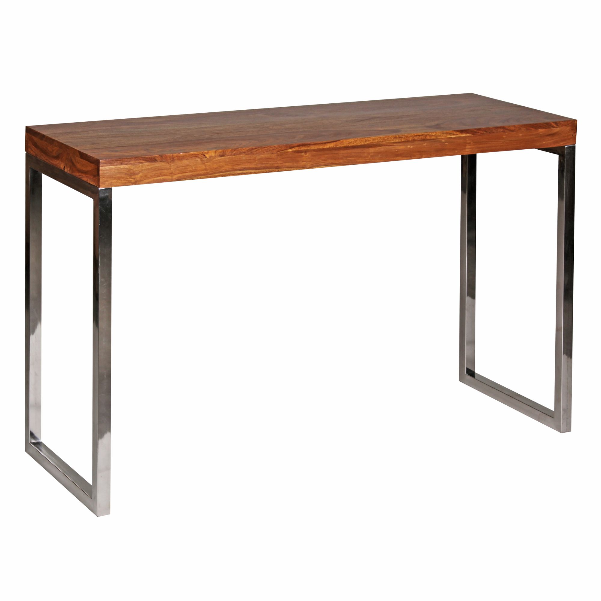 Console tafel guna massief houten sheesham console met metalen poten bureau 120x45 cm landelijke stijl dressoir modern massief echt hout natuurlijk dressoir pc tafel secretaire tafel hal