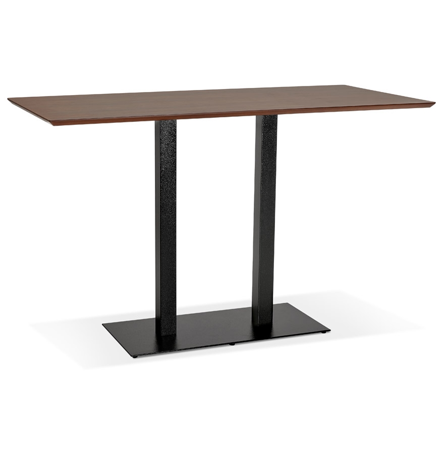 Design hoge tafel MDF-hout walnoot afwerking 180x90 cm | Zwarte metalen poten