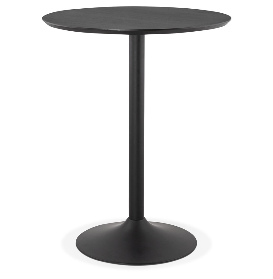 Hoge tafel in MDF zwart essenafwerking | Zwarte kleur | Ø 90 cm | Hoogte 110 cm