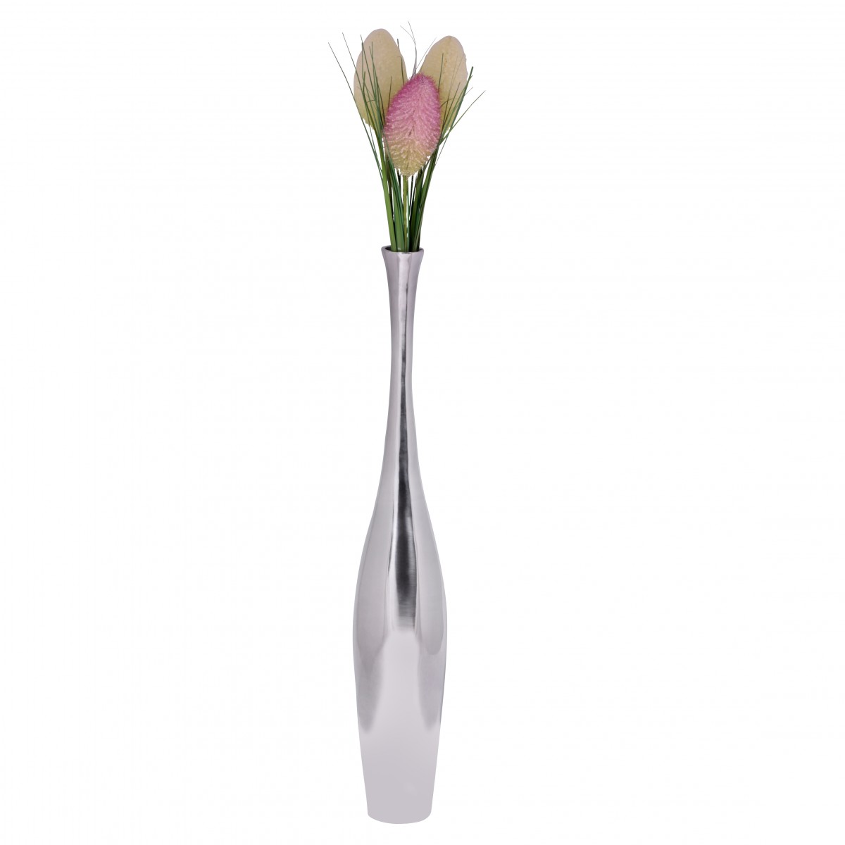 Vaas deco bottle s design al aluminium decoratie decor moderne vaas zilver tafeldecoratie designvase