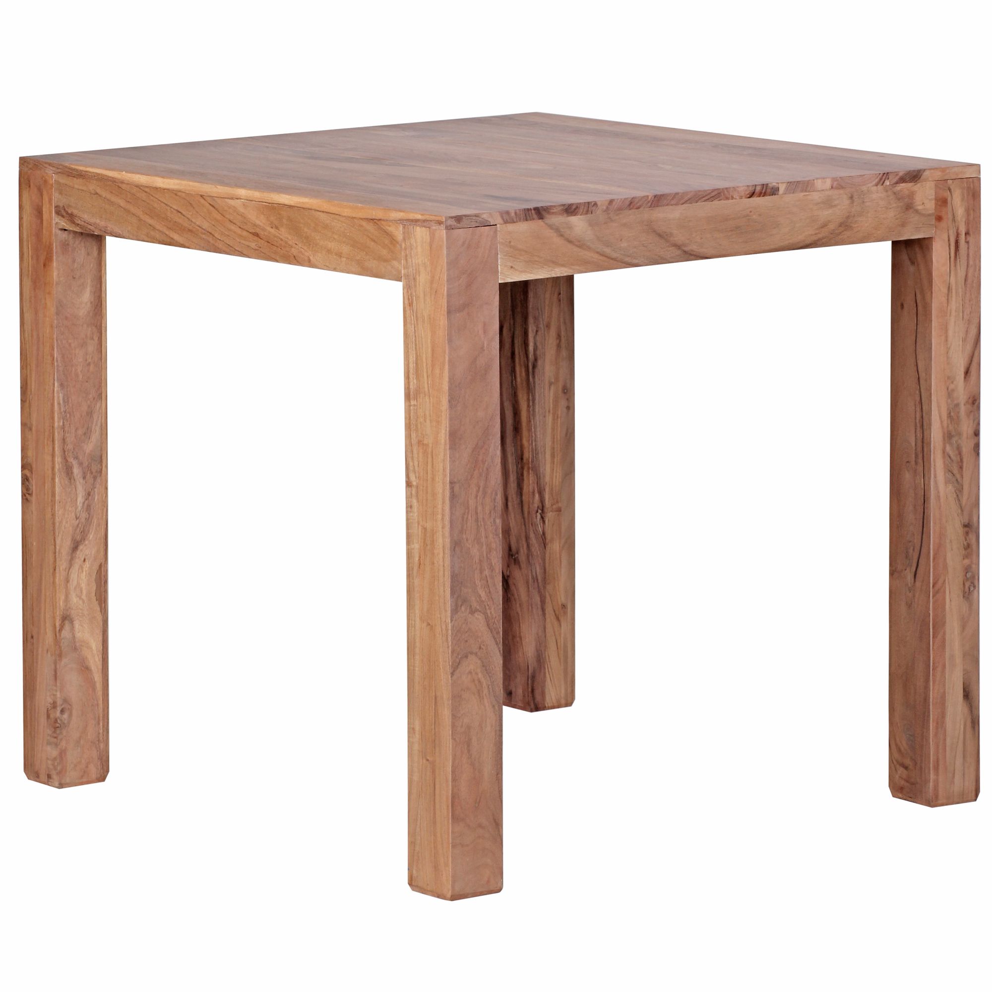80x80 cm Eettafel Massief Acaciahout | Donkerbruin | Modern Design