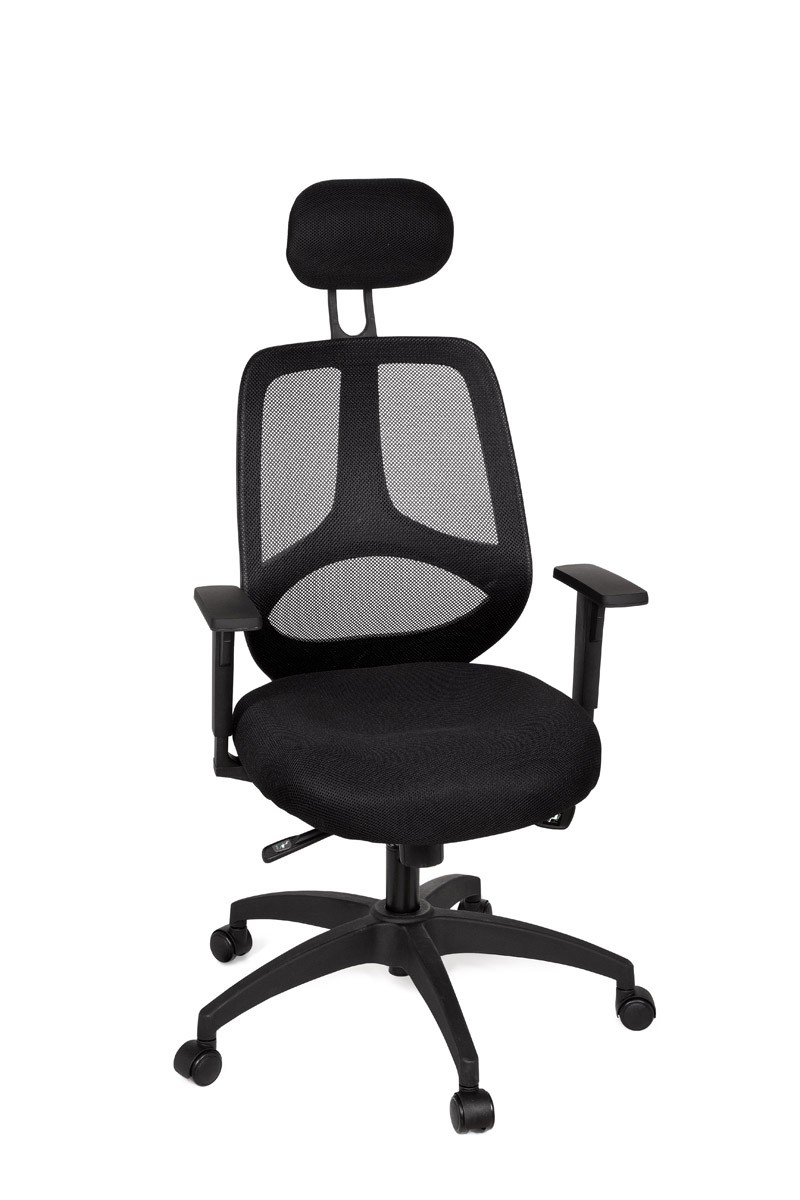 Bureaustoel florence deluxe stof bureaustoel armsteun zwarte bureaustoel 120 kg draaistoel hoofdsteun