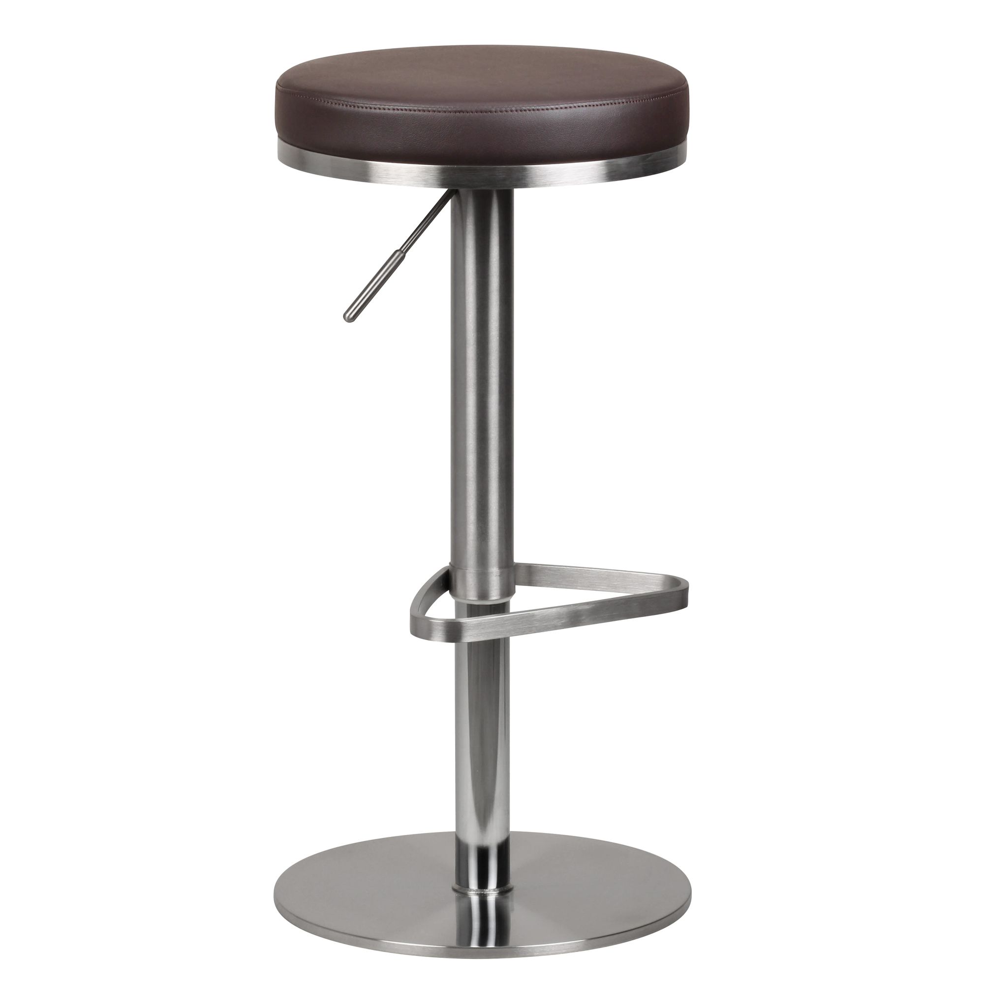 Bruine Barkruk PU-leer RVS Verstelbaar 57-82 cm | 360° Draaibaar Modern Design