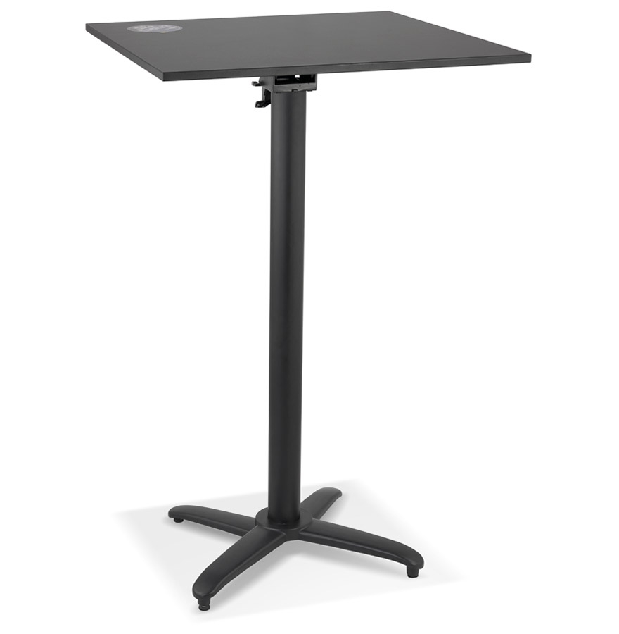 Alterego bartafel PENUMBRA frame kleur zwart tafelblad zwart uitvoering vierkant