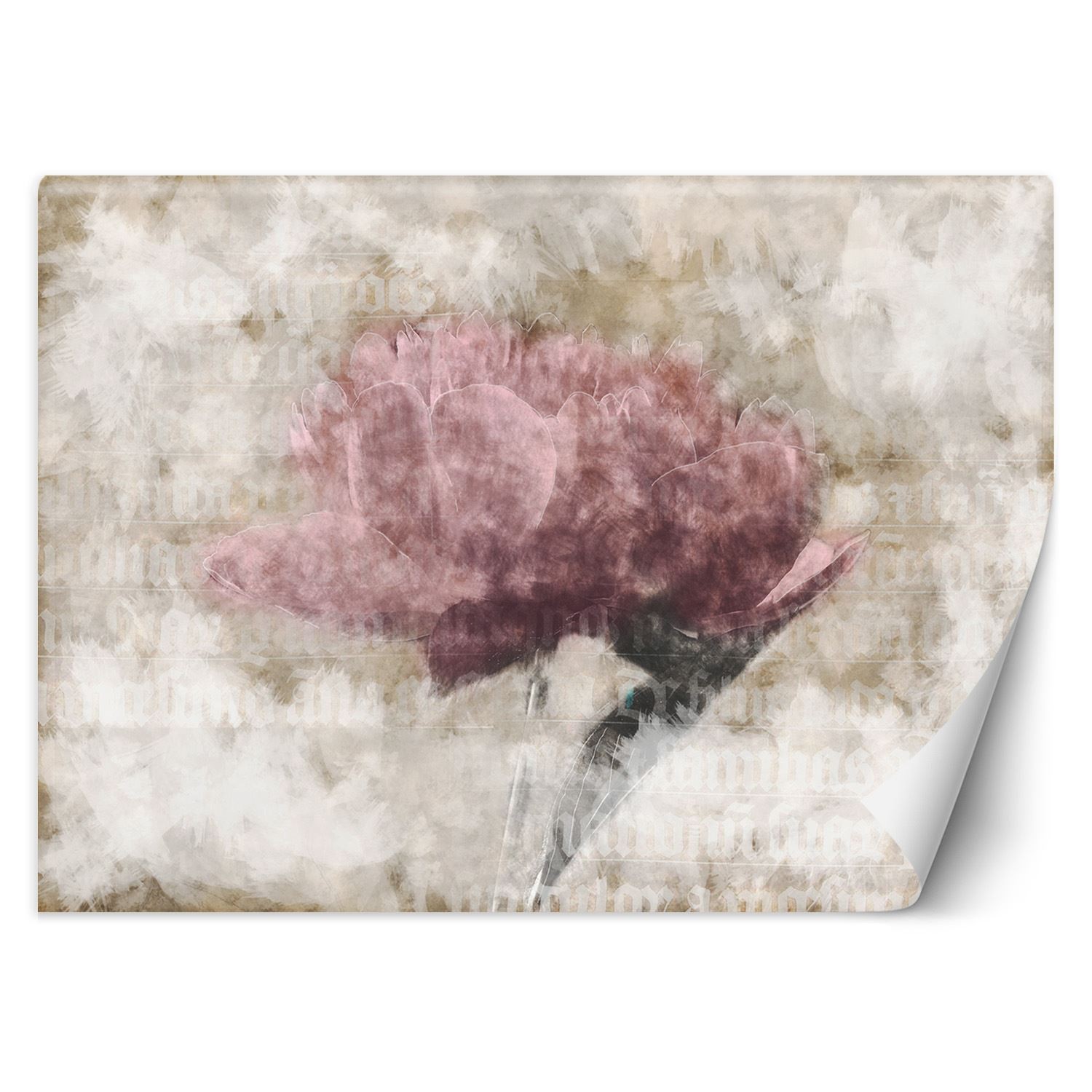 Behang van abstracte pastelkleurige bloemen met een achtergrond van lichte kleuren