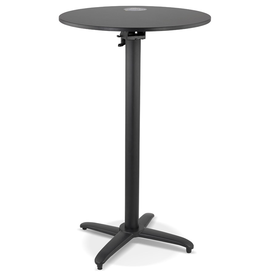 Alterego bartafel PENUMBRA frame kleur zwart tafelblad zwart uitvoering rond